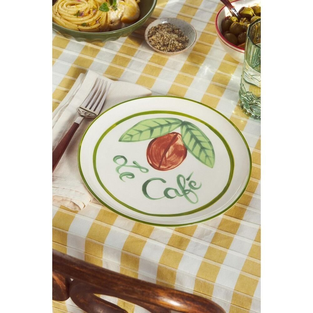 Anthropologie Harlie Brown Studio Belle Journée Dessert Plate “ LE CAFE”